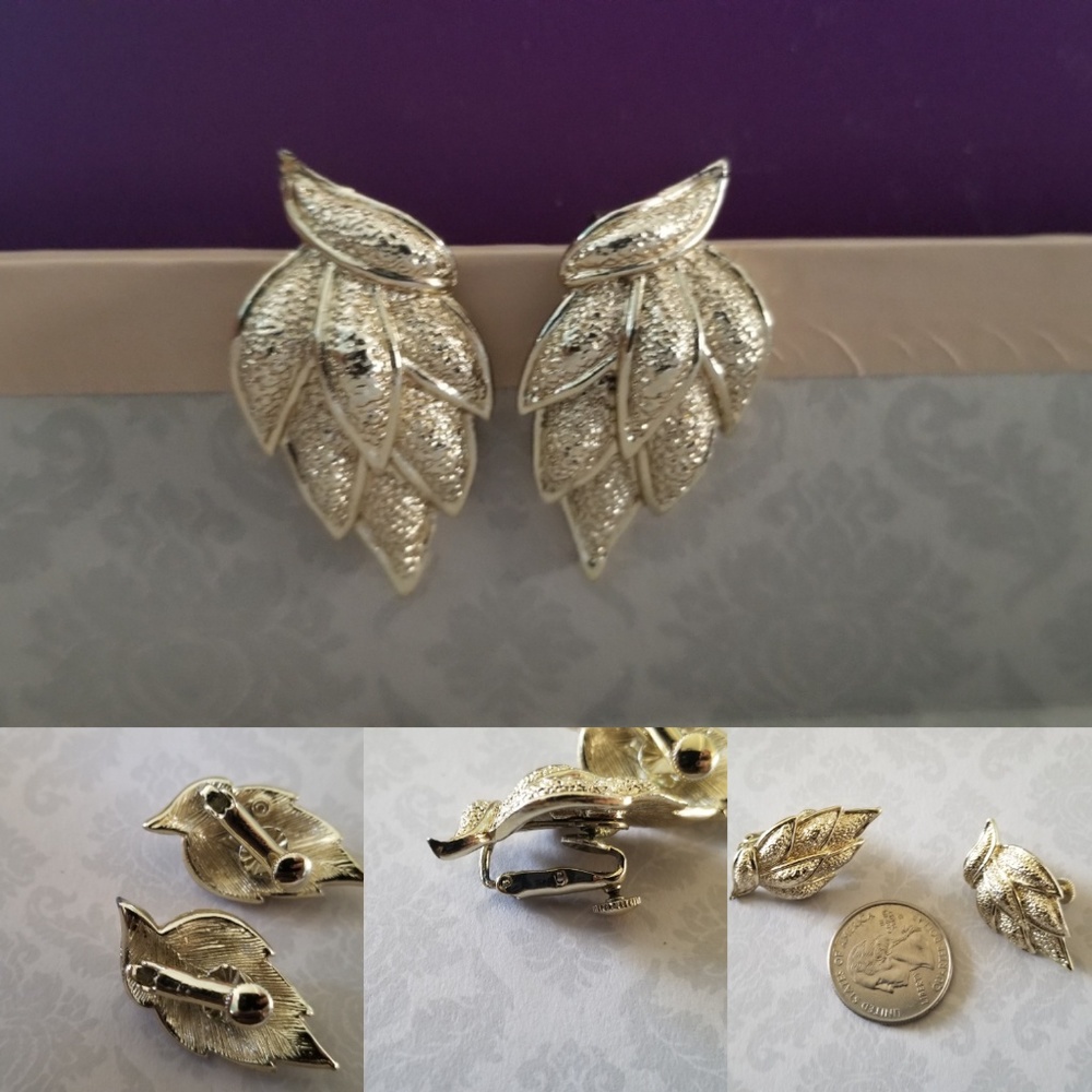 Gold clip on earrings